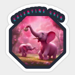 Galentines day baby elephants Sticker